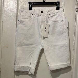 Frame Denim White Women's Bermuda Shorts